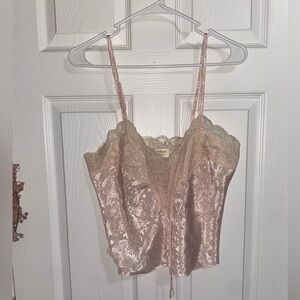 Vintage Victoria’s Secret Satin Lace Cami Blush Pink